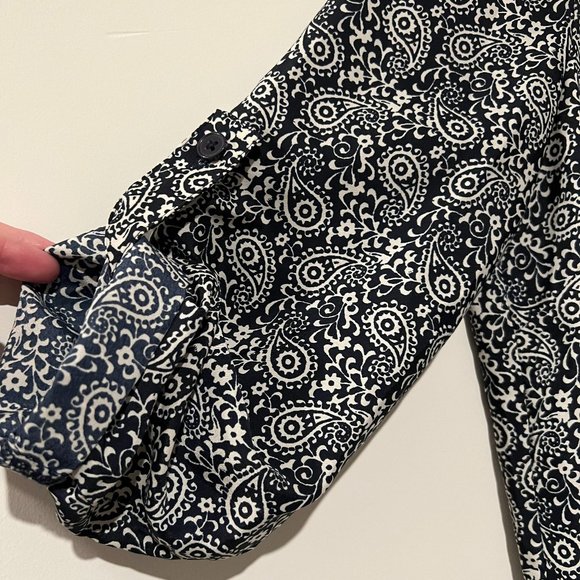 Ann Taylor LOFT Petites Blue and White Paisley Romper - Picture 5 of 5